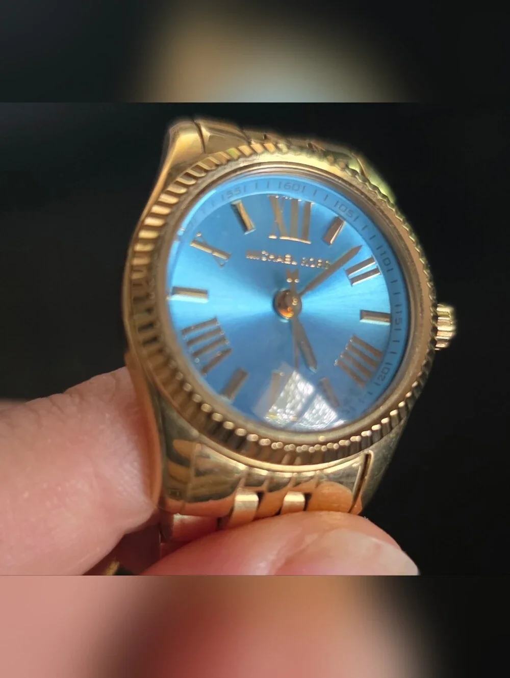 Michael Kors Gold Bracelet Watch with Blue Dial
